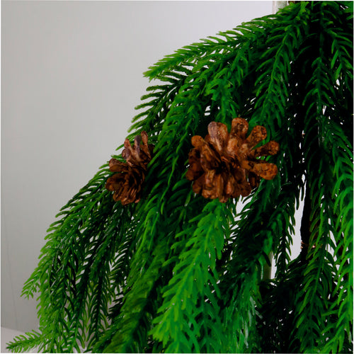 Real Touch Weeping Norfolk Pine Teardrop Swag