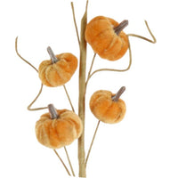 Autumn Mini Velvet Pumpkin Spray