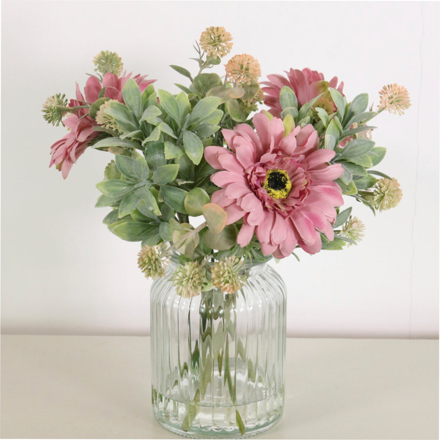 Gerbera Arrangement in Ribbed Vase Mixed Box (qty 6)