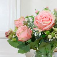 Amelia Rose In Ribbed Vase Arrangement