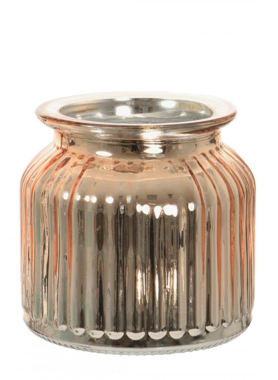 Metallic Ribbed Jar (10cm)