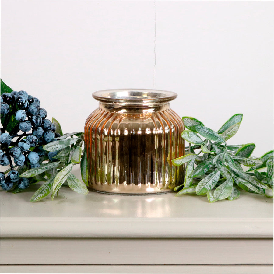 Metallic Ribbed Jar (10cm)