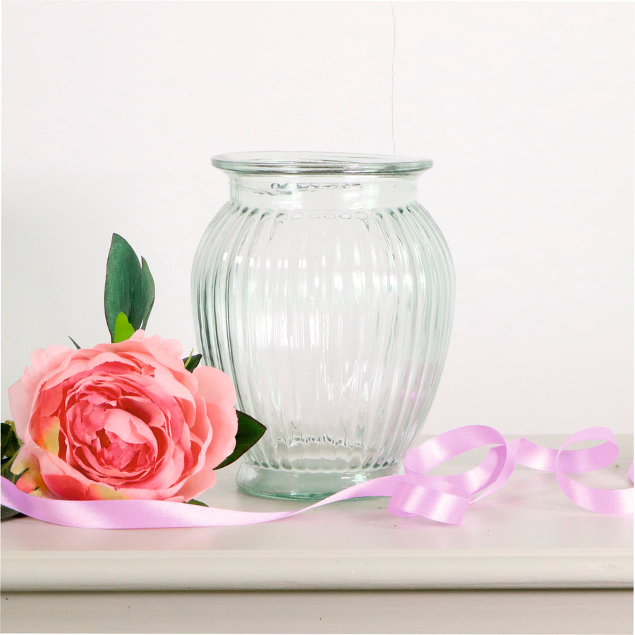 Round Ribbed Vase (18cm)