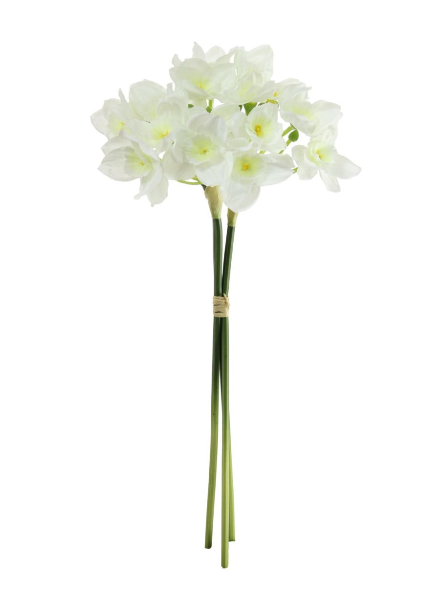 Silk Narcissus Daffodil Bunch (3x Stems)