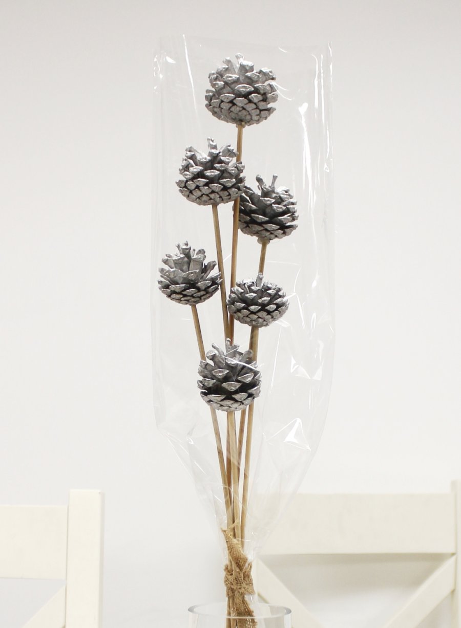 Sleeved Bunch Pine Cone Stems (6x Stems)