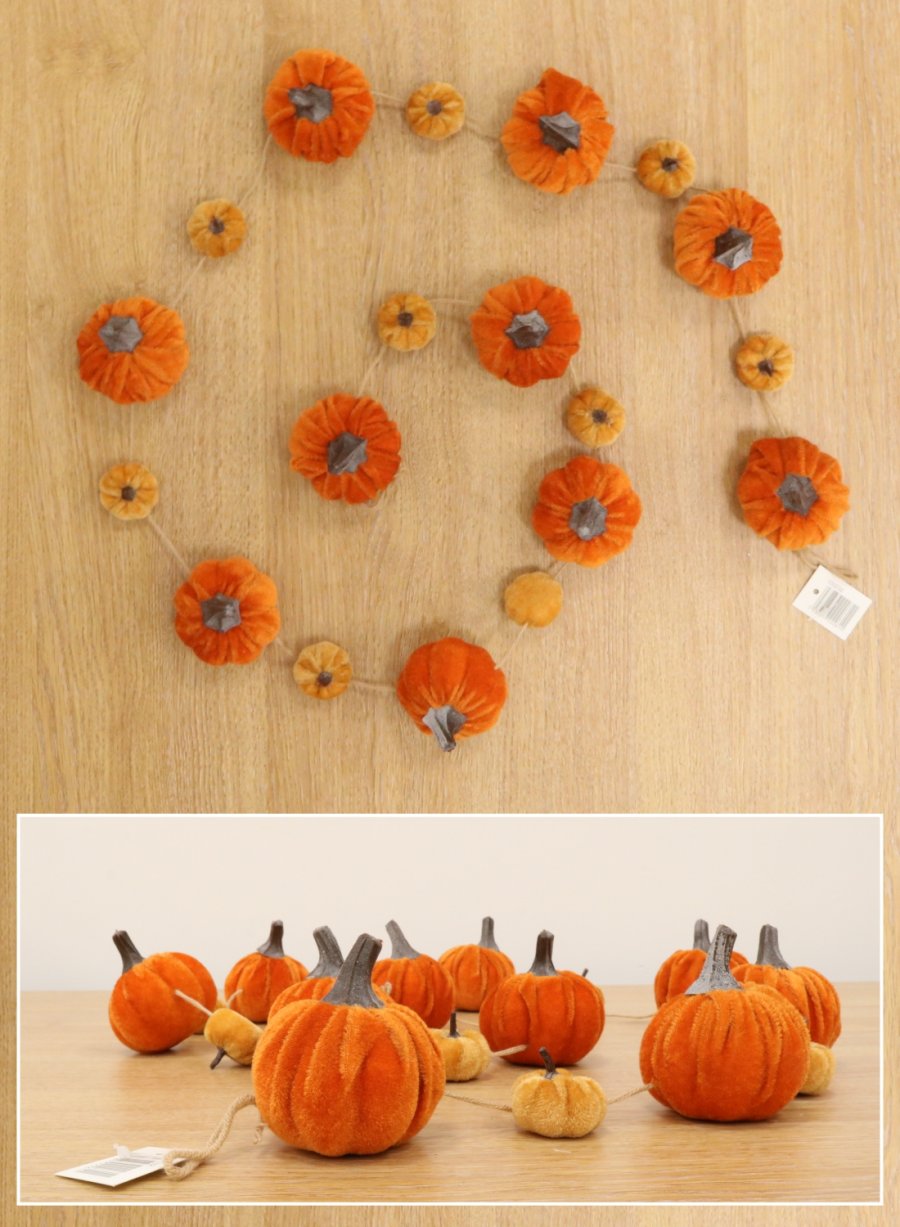 Autumn Velvet Pumpkin Garland