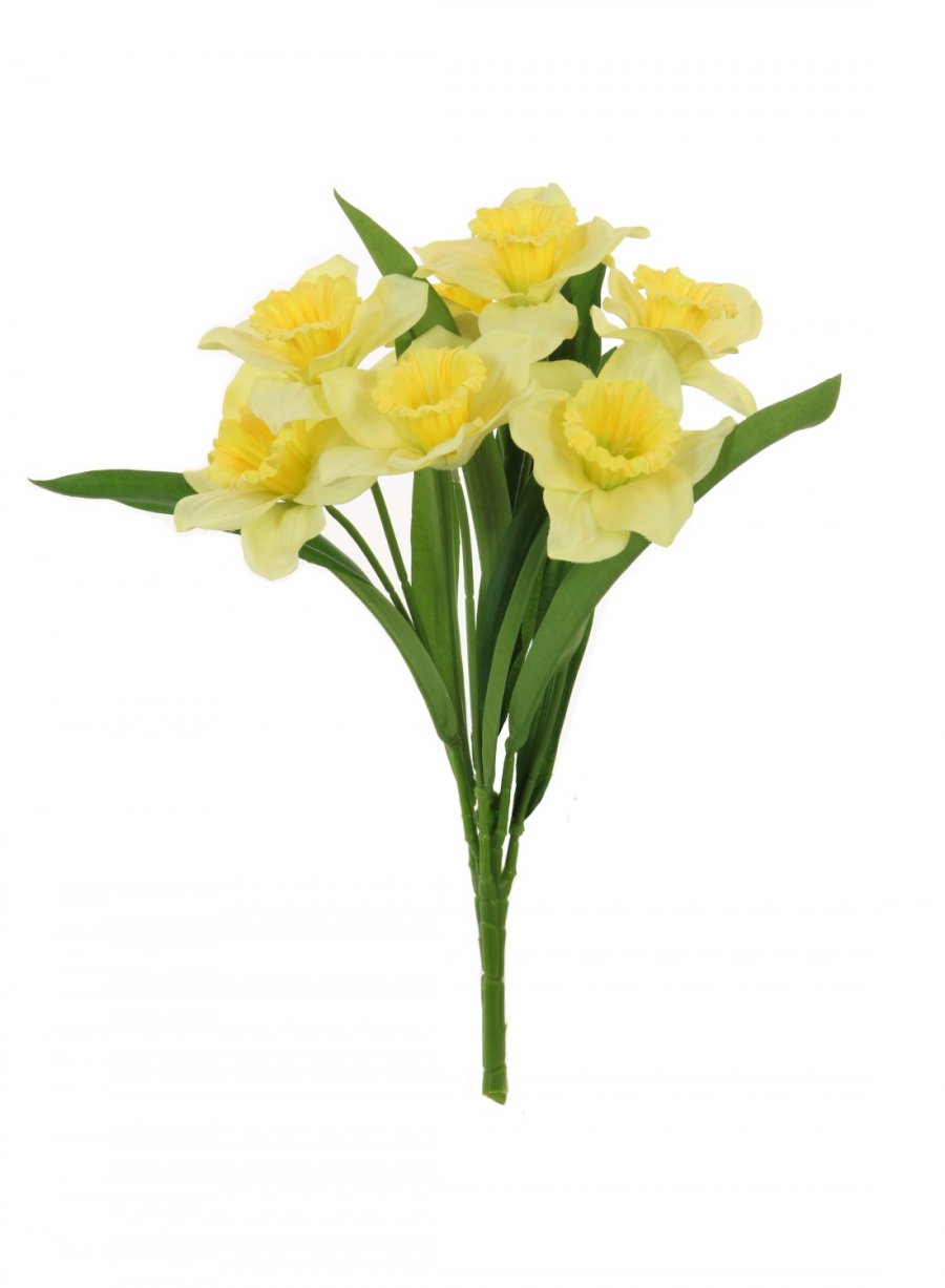 Silk 7 Head Daffodil Bunch - 2 Colours Available | Lotus Imports Ltd