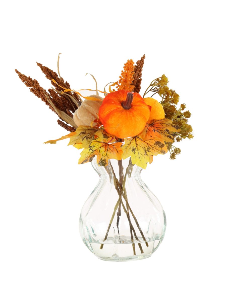 Dried Reed Wheat & Pumpkin Mixed Arrangement